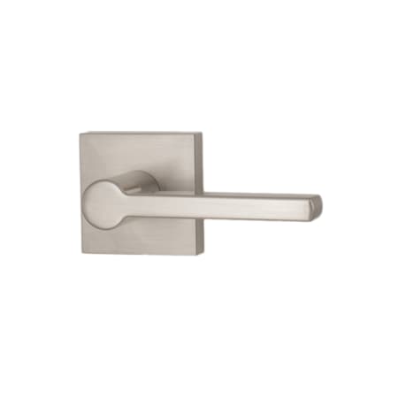 Weslock Brady Passage Door Lever Set with Square Rose from the Transitional Collection Satin Nickel